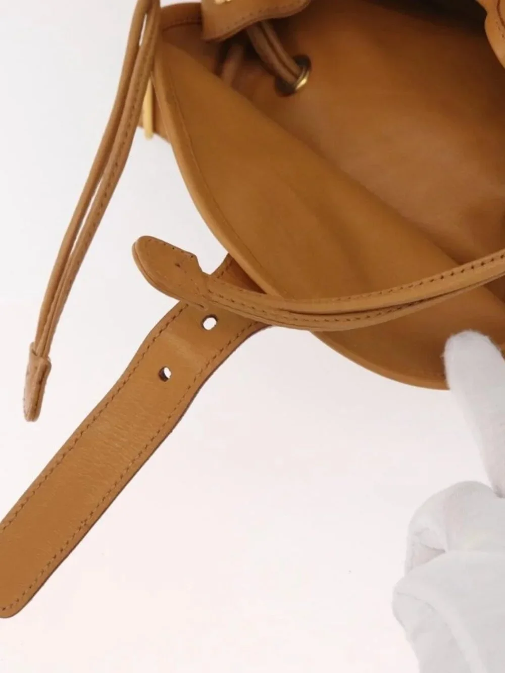 GUCCI Backpack Leather Beige Gold 003 58 0008 Auth 182383
